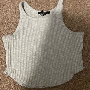 Forever 21 Green Ribbed Crop Tank Top